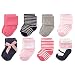Luvable Friends Unisex Baby Socks, Pink Scroll 8-Pack, 0-6 Months