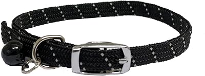LARRYROO Cat Reflective Softweave Collar with Safety Elastic Blue