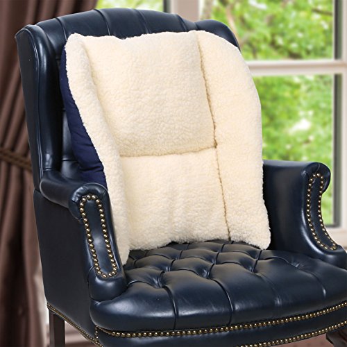 Lumbar Saver Back Support Cushion Pillow - White Sherpa