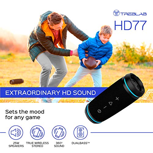 image for TREBLAB HD77 Portable Bluetooth Speaker - Loud 360° HD Surround Sound