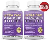 Ultra Fast Pure Keto Boost Pills Advanced BHB Ketogenic Supplement Exogenous Ketones Ketosis for Men Women 60 Capsules 2 Bottles