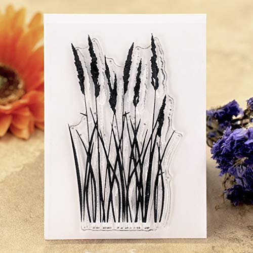 KWELLAM 6pcs/Lot Dandelion Lavender Flowers Leaves Mandarin Duck Stamp Rubber Clear Stamps for Photo Album Decorative Card Making and DIY Scrapbooking