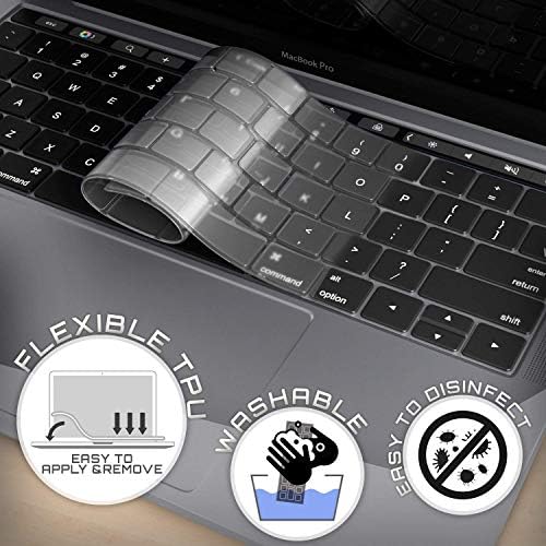 PLASTRON Keyboard Protector Cover Skin for MacBook Pro 13" Without Touchbar A1708 - TPU Transparent