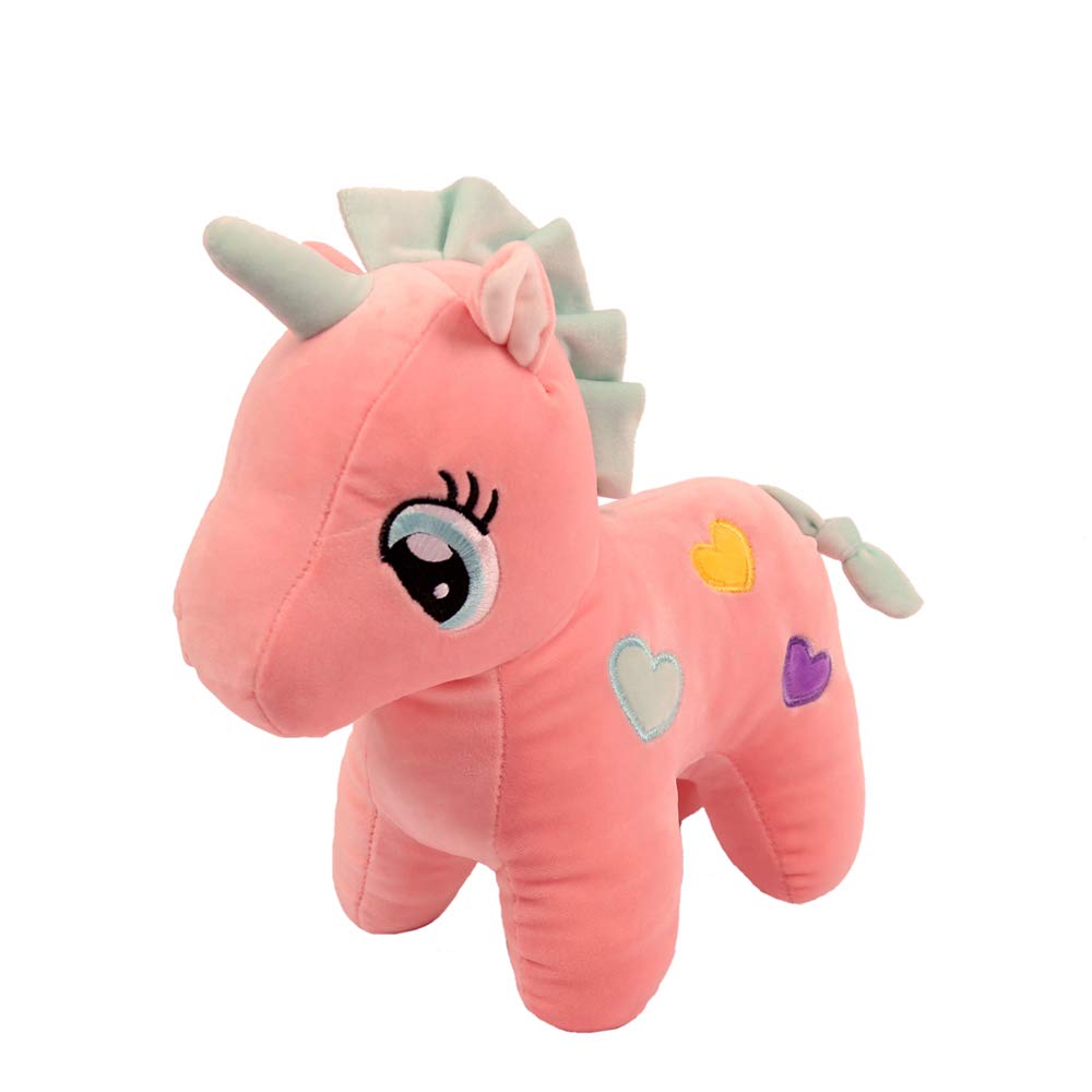 FeiWen Funny unicorn plush stuffed animal plush toy, children's gift, baby, baby, girlfriend, birthday party, family bed, decorating room. (Red, 15.7in)