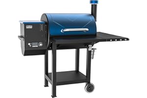 ASMOKE Pellet Grill, 700 sq in Wood Pellet Smoker Grill Combo for Outdoor Cooking, 8 in 1 portable Outdoor Grills & Smokers with Auto Temperature Control, Include 3 BBQ Grill Accessories (Blue-1, 700 Sq. in.)
