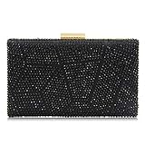 Yekajlin Women Clutches Crystal Evening Bags Clutch Purse Party Wedding Handbags (Black) Small