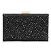 Yekajlin Women Clutches Crystal Evening Bags Clutch Purse Party Wedding Handbags (Black) Small