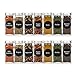 4oz, BEST VALUE 14 Glass Spice Jars includes pre-printed 113 CLEAR PVC labels & round 126 CHALKBOARD labels. 14 Square Empty Jars, Airtight Cap, kitchen Funnel Pour/Sift Shakers