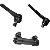 KFVF 3PC Outer Steering Drag Link+Drag Link at Pitman Arm+Drag Link Sleeve | ES2026R ES2027L ES362S Steering Drag Link Kit for Chevy Blazer K10 K20 K30, for GMC Jimmy K15 K25 K35 K1500 K2500 K3500