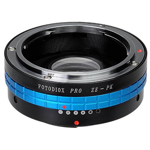 Fotodiox Pro Lens Mount Adapter - Mamiya 35mm (ZE) SLR Lens to Pentax K (PK) Mount SLR Camera Body, with Built-In Aperture Control Dial