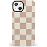 Casely iPhone 13 Case | Fit Check | Neutral Checkerboard | Bold Protective Design | Compatible with MagSafe