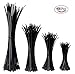 JDYYICZ 400 Pieces Cable Ties Self-Locking Cable Ties Nylon Cable Ties Cable Zip Ties, for Home Office Garage Workshop, 4 + 6 + 8 + 12 Inches, Black