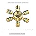Fidget Hand Spinner Gold Mothca 3-5 Minutes Super Quiet Smooth Fast Spin Rainbow 6 Blades Finger Spinner DIY Colorful Brass Fidget Toy Hand Relieves Perfect For ADHD Anxiety Autism Adult Kids(6 Sided)