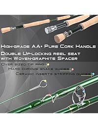 M MAXIMUMCATCH Maxcatch 3 12Wt   Caña de pescar de acción mediana para pesca Premier Fly Rod IM8 (carbón en blanco, para alto rendimiento, con agarre de corcho AA, guías cromadas y tubo de cordura)