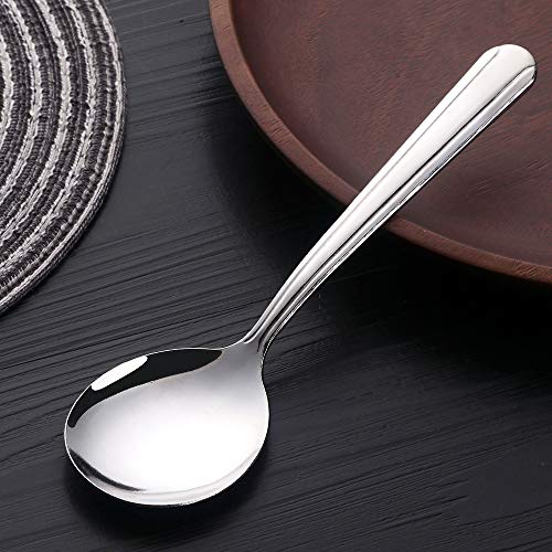 Bouillon Round Spoons 5.8-Inch Stainless Steel Soup Spoon Set of 12 - BUY&USE - Thumbnail 6
