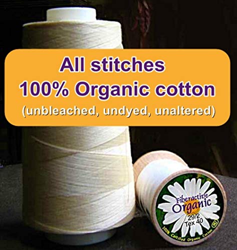 EcoPeaceful 12"x13" Organic Cotton Nut Milk Bag (ALL 100% Organic: Fabric, Stitches, Drawstring) + Silicone Band Closure - Almond Milk, Cold Brew Coffee, Celery Juice Fine Strainer Reusable Unbleached