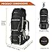MOUNTAINTOP 70L Internal Frame Backpack Camping Backpacking Hiking Backpack for Men Women with Rain Cover,Black