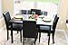 Home Life 5 PC Black Leather 4 Person Table and Chairs Brown Dining Dinette - Black Parson Chair