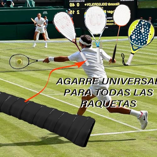 VXMBNB, Overgrip Tenis, Overgrip Padel de 12 Piezas, Absorbente del Sudor y Antideslizante, Apto para Tenis, Cricket y Otras Raquetas.