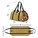 ForestWonder Firewood Carrier Log Carrier Wood Carrying Bag for Fireplace 16oz Waxed Canvas - Long Heavy Duty Handle and Security Strap