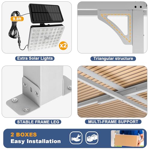 MEISSALIVVE 10x14 Wall Mounted Gazebo Review: Lean-To Metal Awning for Patio & Deck image 19