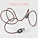 iasg Nylon Braided Tangle-Free Micro USB Charger Cable with Reversible USB Connector for Android Samsung HTC Nokia Sony 3.3ft/1m (red and black)
