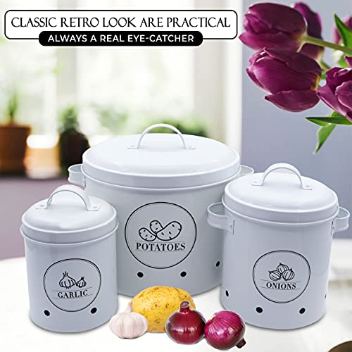 Potato Bin Storage Sets for Kitchen Countertop and Pantry, Perfect