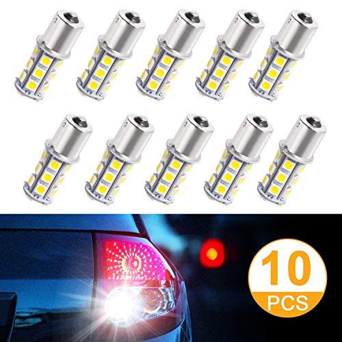 SUNNEST Super Bright 1156 1141/1003/1073/BA15S/7506 LED Replacement Light Bulbs 18 SMD 5050 LED Bulb for RV Camper SUV MPV Car Turn Tail Signal Brake Backup Light, DC 12V (10 Pcs)