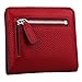 GDTK RFID Blocking Wallet Women's Small Compact Bifold Leather Purse Front Pocket Mini Wallet (Wine Red)