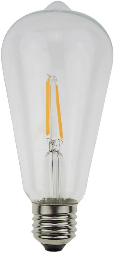 Dealighting 2W Vintage LED Filament Bulbs, E26 E27 Base ST64 Edison Style Light Bulb, 25W Equivalent, 2200k Warm Yellow, 140 Lumens