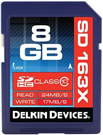 Delkin 8GB Pro Rated 163X SDHC CLASS 10 Secure Digital Memory Card