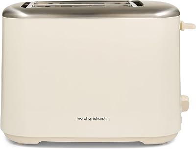 Morphy Richards Equip 2 Slice Toaster 800W Cream Defrost Reheat Browning