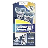 Gillette Sensor5 Men's Disposable Razors, 2 Count