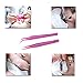 Stainless Steel Tweezers for Eyelash Extension - 2 Pcs- Straight and Curved - Light rose - by NIPOO