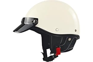 Open Face Motorcycle Half Helmets Adult Retro Half Shell Motorbike Helme for Motorcycle Cruiser Bike Chopper Men Women DOT Ap