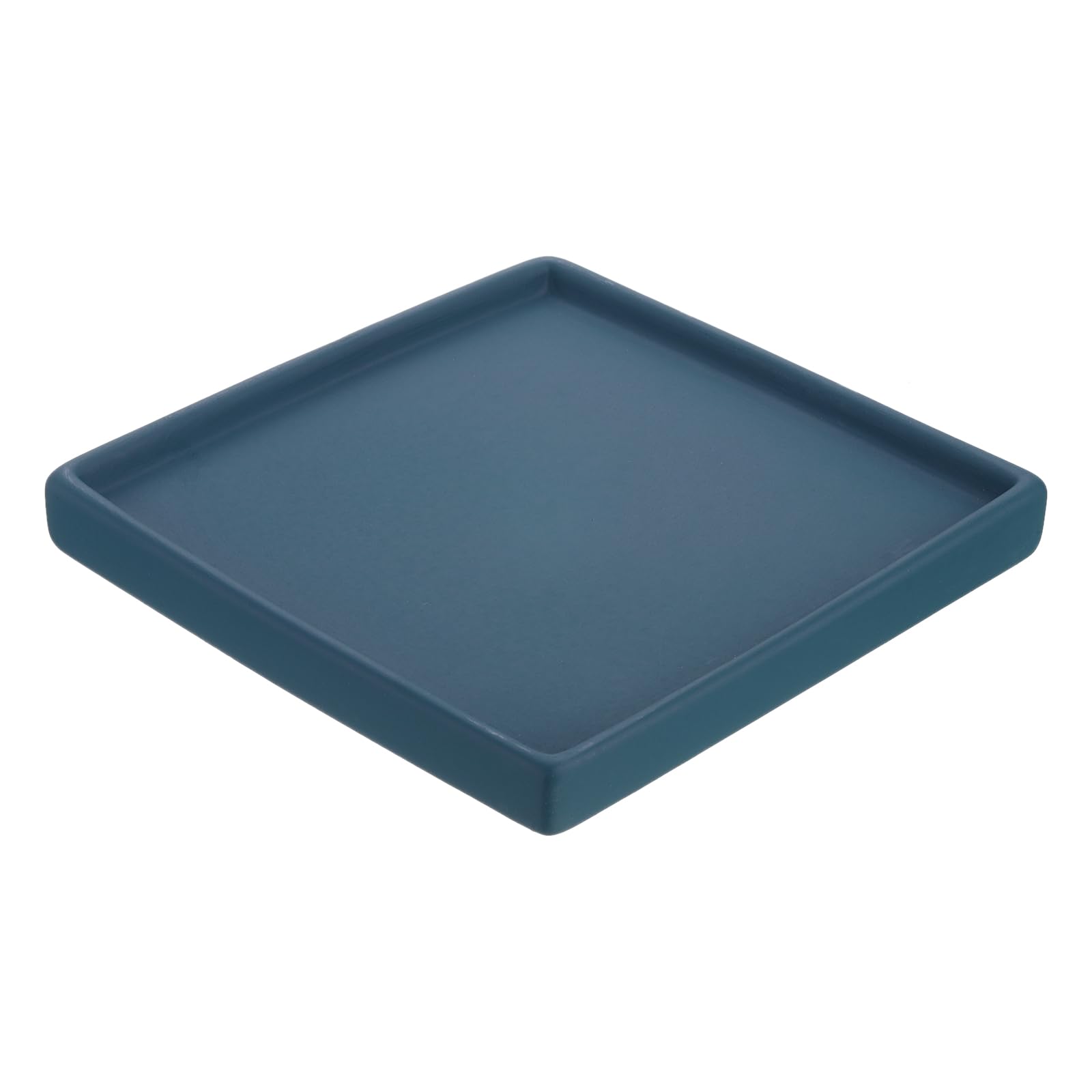PATIKIL Plant Pot Saucers 6.7 Inch, Ceramic Square Flower Drip Tray for Indoor Outdoor, Dark Blue