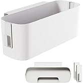 MEVOPHEE Bedside Organzier Caddy Hanging, Plastic Bunk Bed Shelf with Hooks, Large Storage Holder for Dorm Room Bed, Hospital Bed, Baby Bed Rails, 11 Lbs / 5 Kg Capacity (White)