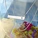 GlitterLounge Horizontal Bar Pendant Necklace .925 Sterling Silver CZ Silver Link Chain 16