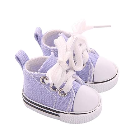 Leoie5CM Fashion Denim Canvas Mini Toy Shoes 1/6 Shoes for 18 Inch Doll Accessories