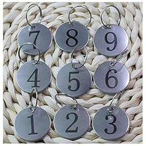Sourcemall 3cm Stainless Steel Numbered Tags Key Tags ID Tags Numbered Key Rings (1-10)
