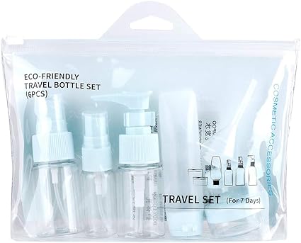 Set Travel Bottles 9 Containers With 1 Liter Hand Bag For Liquids