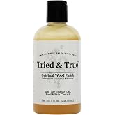 Tried &amp; True Original Wood Finish, 8 oz. | Linseed Oil &amp; Beeswax Blend for Woodworking Projects, Long-Lasting Durability, Food Safe Sealer, Non-Toxic Wood Finish