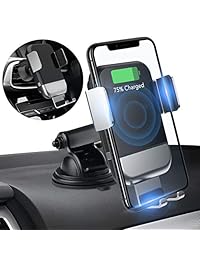 Cargador de coche inalámbrico, JIALEBI 10W Qi certificado de carga rápida, soporte de carga inalámbrica para coche, panel de sujeción automática y soporte de ventilación para teléfono compatible con iPhone Xs Max Xr 8 Plus, Samsung S10+ S10e S9 Note 9, Ne