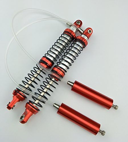 LNL Alloy Dampers (2) - 110mm Oil Shocks for 1:10 Rc Crawlers Suit Axial (Red)