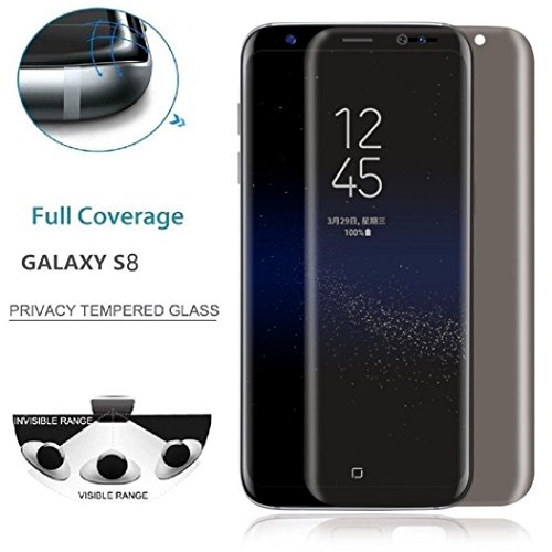 MChoice for Samsung Galaxy S8 Plus Privacy Full Screen Protector Anti-Spy Tempered Glass Black