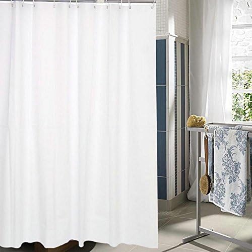 White PEVA Shower Curtains Liner Mildew Resistant Waterproof Shower Room Hanging Curtain (White, 240CM x 200CM)