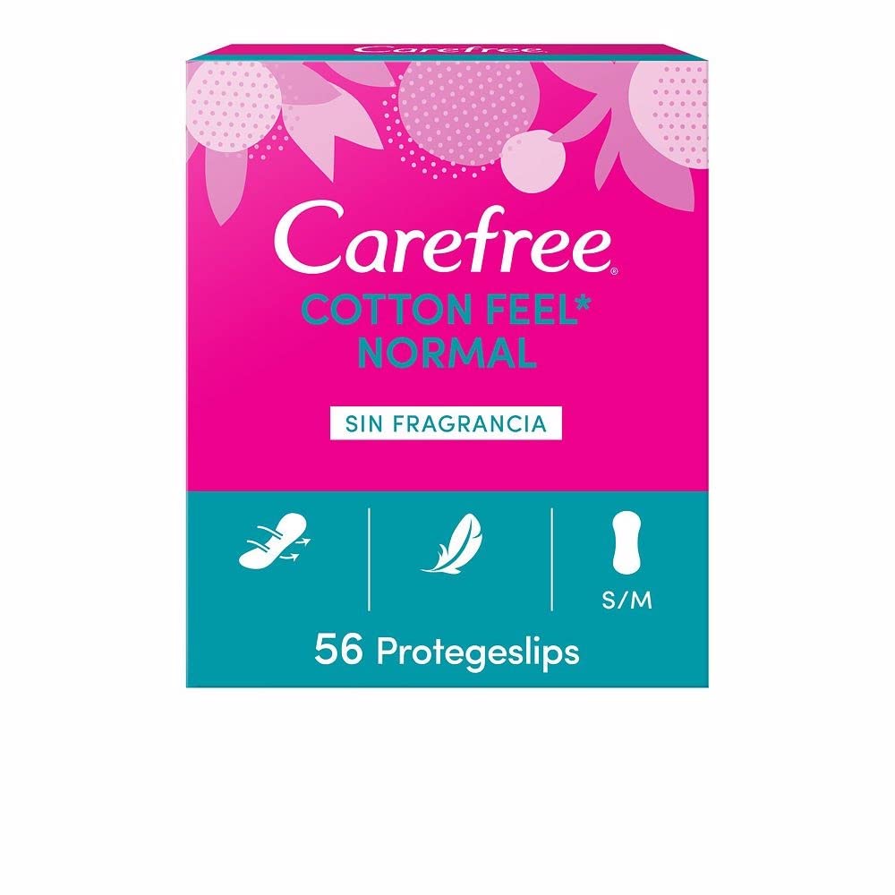 Carefree Cotton Feel Normal Fragrance-Free Panty Liners (56 Pack), Protects Briefs of Normal Absorbency and Breathable for Daily Use, Protects Briefs for All Types of Panties