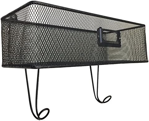 Crazyworldstore Simple Style Hanging Wall File Organizer Key Letter Holder Wall Mount Wire Rack Hanger Organizer Storage Black (4#)