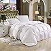 Egyptian Bedding Luxurious Twin/Twin XL Extra Long Hard-to-FIND 70 Oz Fill Weight Goose Down Alternative Comforter, 600 Thread Count 100% Egyptian Cotton Cover, 750 Fill Power, Solid White Color