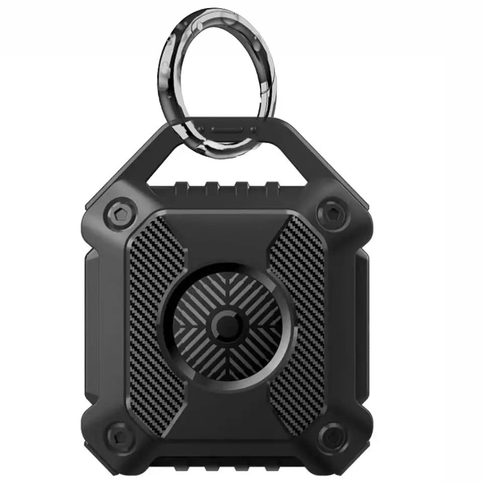 Protective Keyring Case – Compatible with Apple AirTag – Ultra Durable TPU + PC Armour with Screws – Waterproof, Shockproof, Anti-Theft Holder (Black)